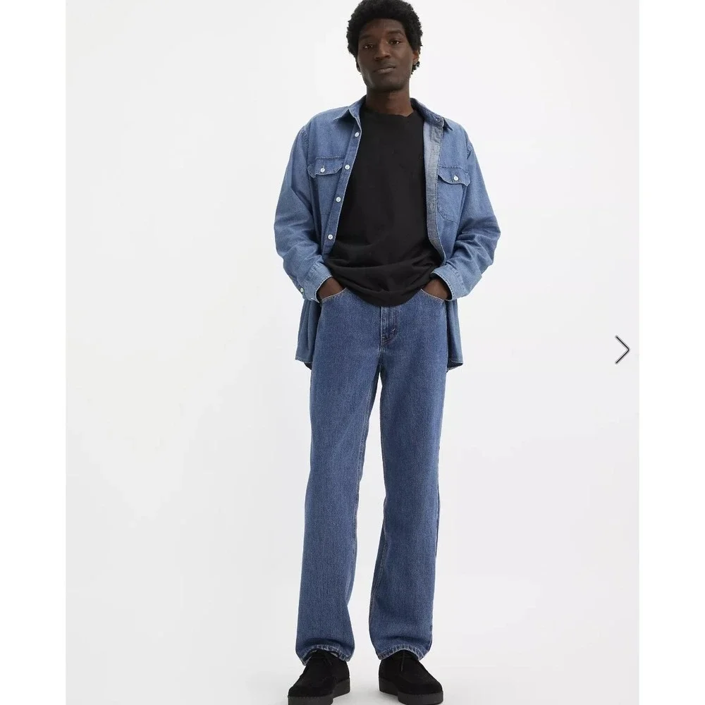 Levis 505 Regular Fit Straight Leg Jeans Mens 34x30‎ Blue Denim 00505-2538